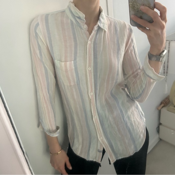 Rails Tops - RAILS Rainbow Pastel Button down Cotton shirt szS